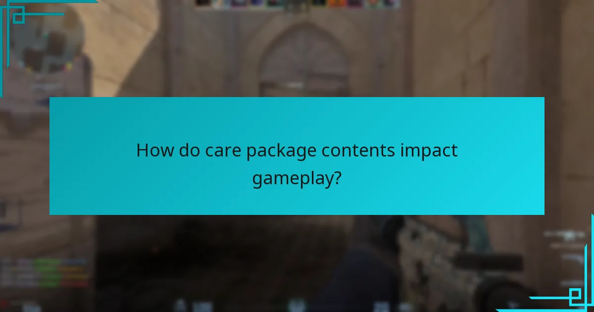 How do care package contents impact gameplay?