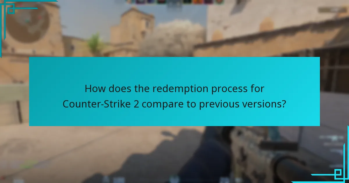 How does the redemption process for Counter-Strike 2 compare to previous versions?