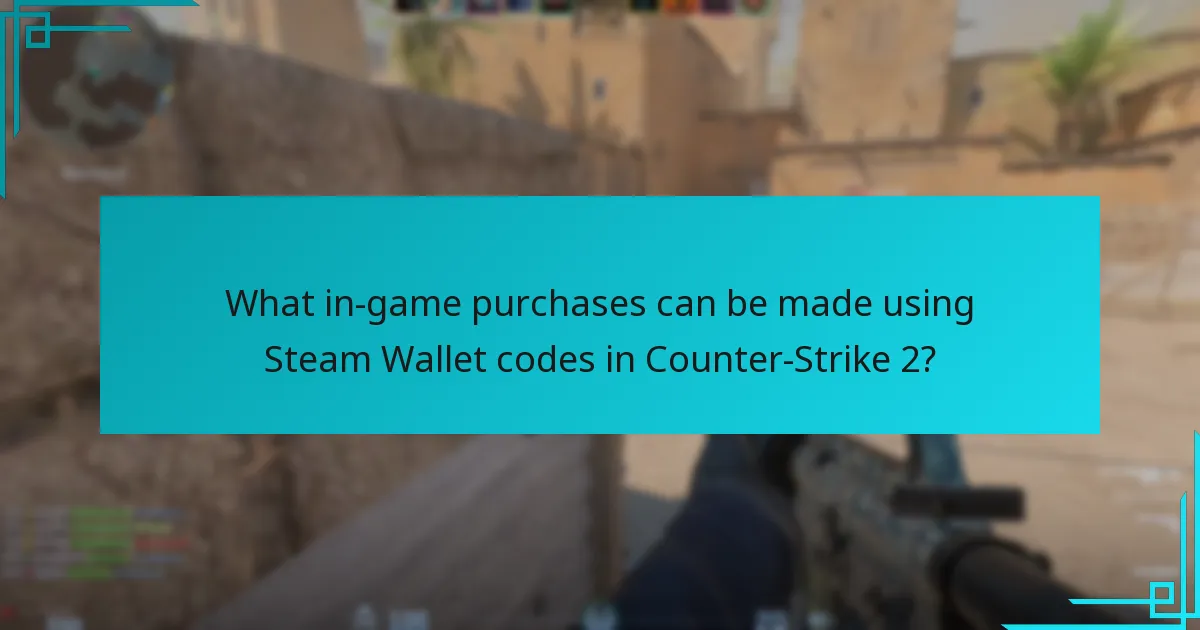 What in-game purchases can be made using Steam Wallet codes in Counter-Strike 2?
