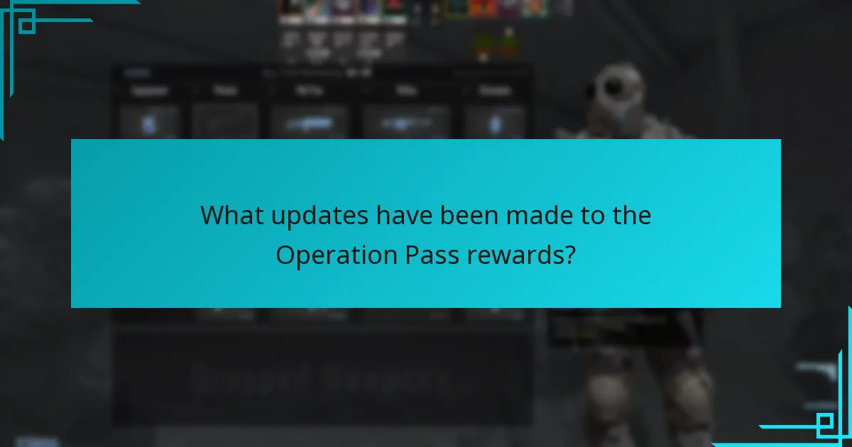 What updates have been made to the Operation Pass rewards?